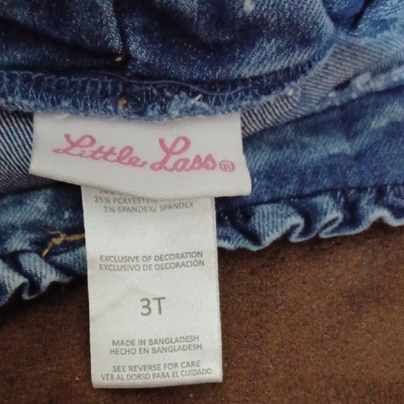 Little Lass Orange and Blue Blouse with Ruffle Detail - Picture 8 of 10